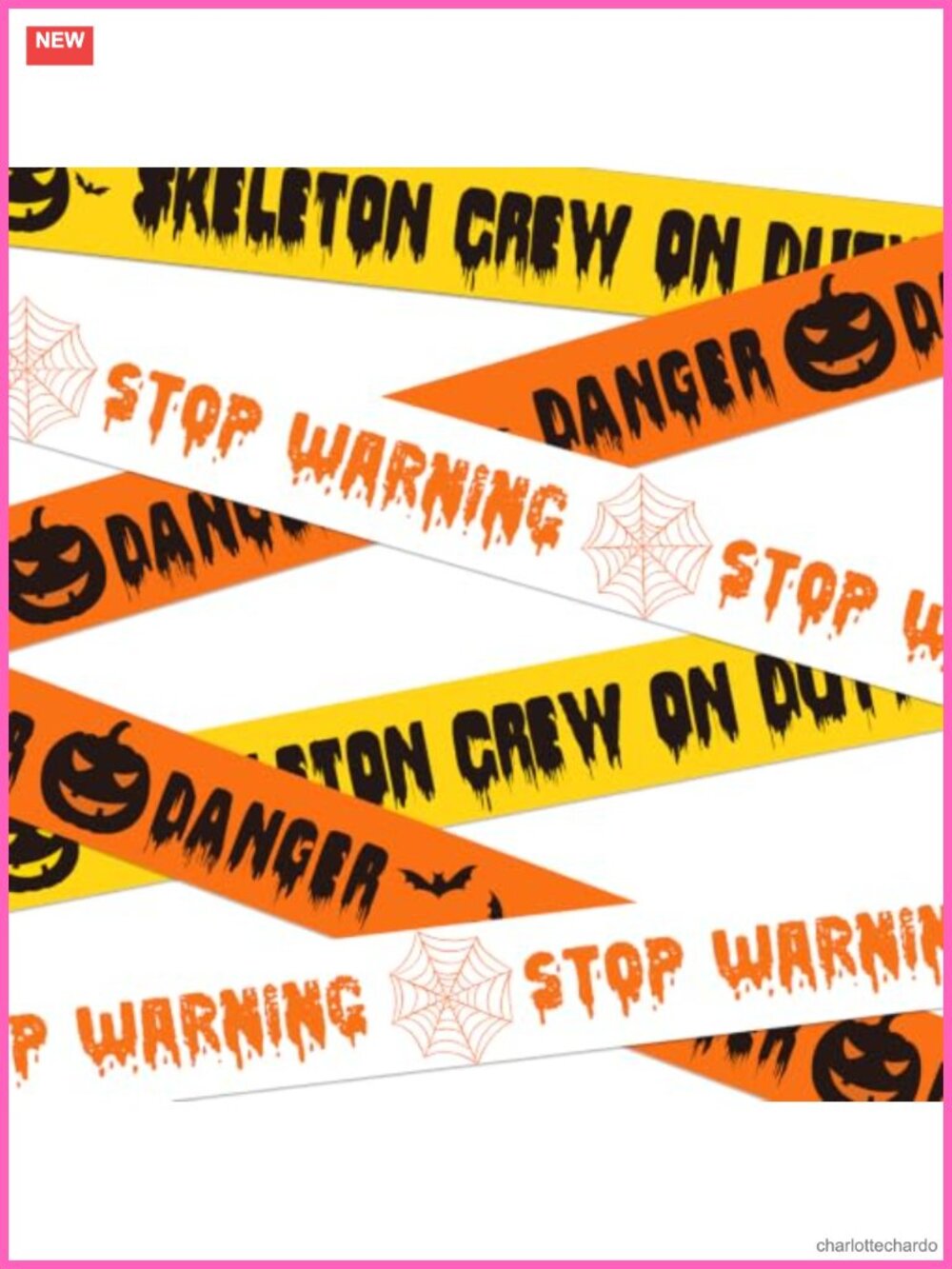 3 Pack Halloween Caution Tape Decorations 3 in x 90 Ft PE Plastic
